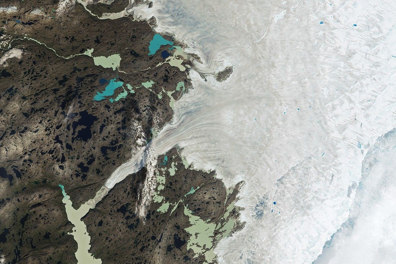 Greenland ice, imaged by Landsat